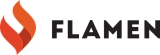 logo firmy FLAMEN – sálavá akumulační kamna a designové závěsné krby